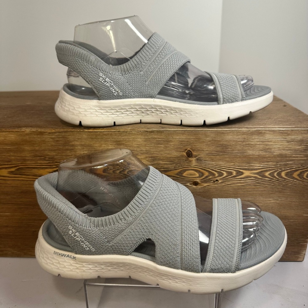 Skechers Hands Free Slip-ins GO WALK Flex Goga Mat Sandals Womens 7 Gray Comfort